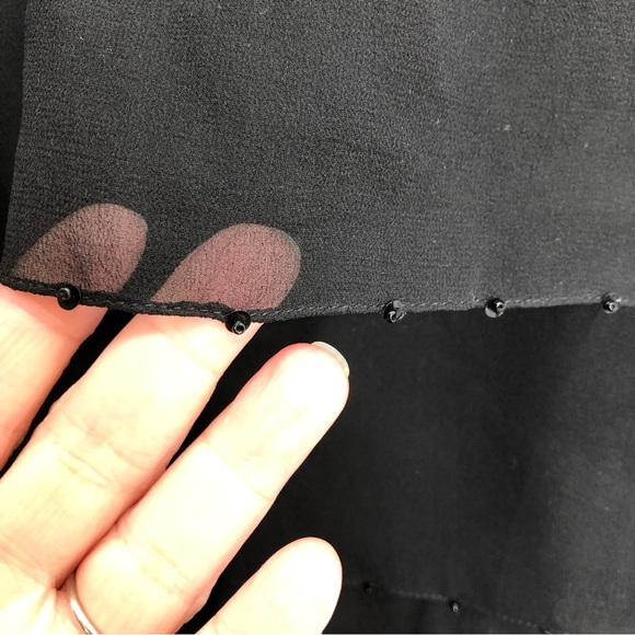 Betsey Johnson black beaded tiered mini dress little black dress party - Picture 2 of 8